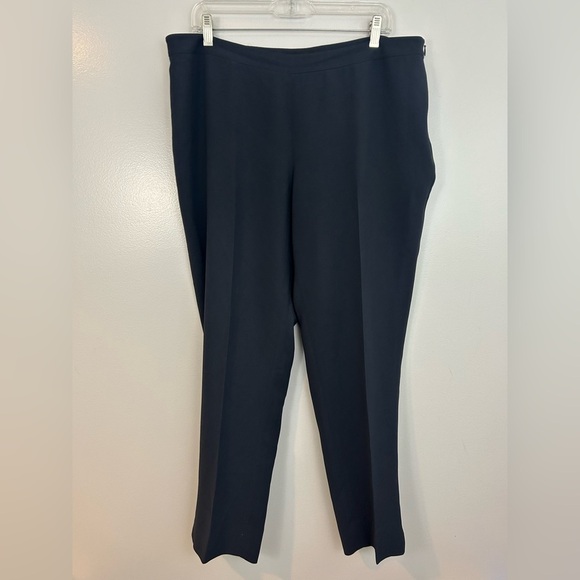 Lafayette 148 Bleeker Dark Blue Woven Trouser Dress Pants Size 16 - Picture 1 of 11